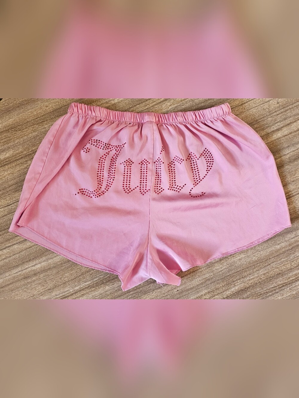 Juicy Couture Pink Studded Satin Shorts